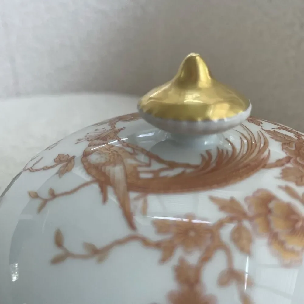Vintage Limoges France porcelain Fine China Lidded Candy Dish 4” x 5”